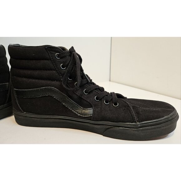 Vans Mens Sk8-Hi Skate Shoes Triple Black Solid 721356 Fabric High Top Size 11.5 - Picture 4 of 13